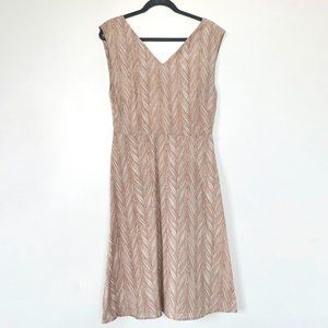 Ava & Aiden | A-line tan summer dress with natural print